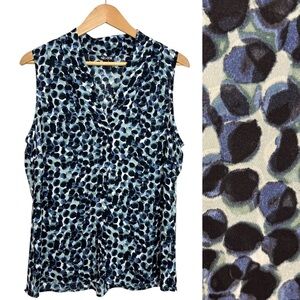 Nic + Zoe Cinch Waist Spotted Print Sleeveless Blouse